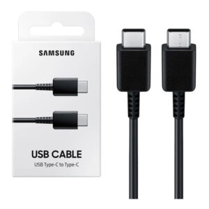 Cable de carga Samsung USB tipo C a tipo C de 1.5 metros con su caja de empaque original.