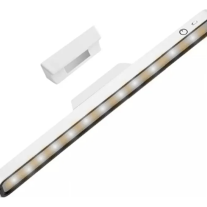 Lámpara LED lineal color blanco con base magnética adhesiva para montaje en pared o muebles.