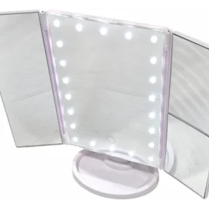 Espejo Tríptico con Luz led y Aumento